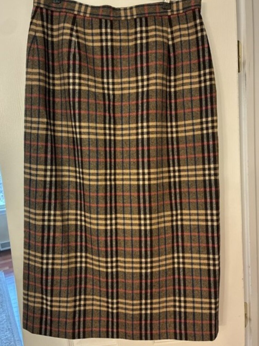 Evan Picone Women's Vtg Tartan Wool Plaid Fringe Wrap Maxi Lined Skirt Size 14